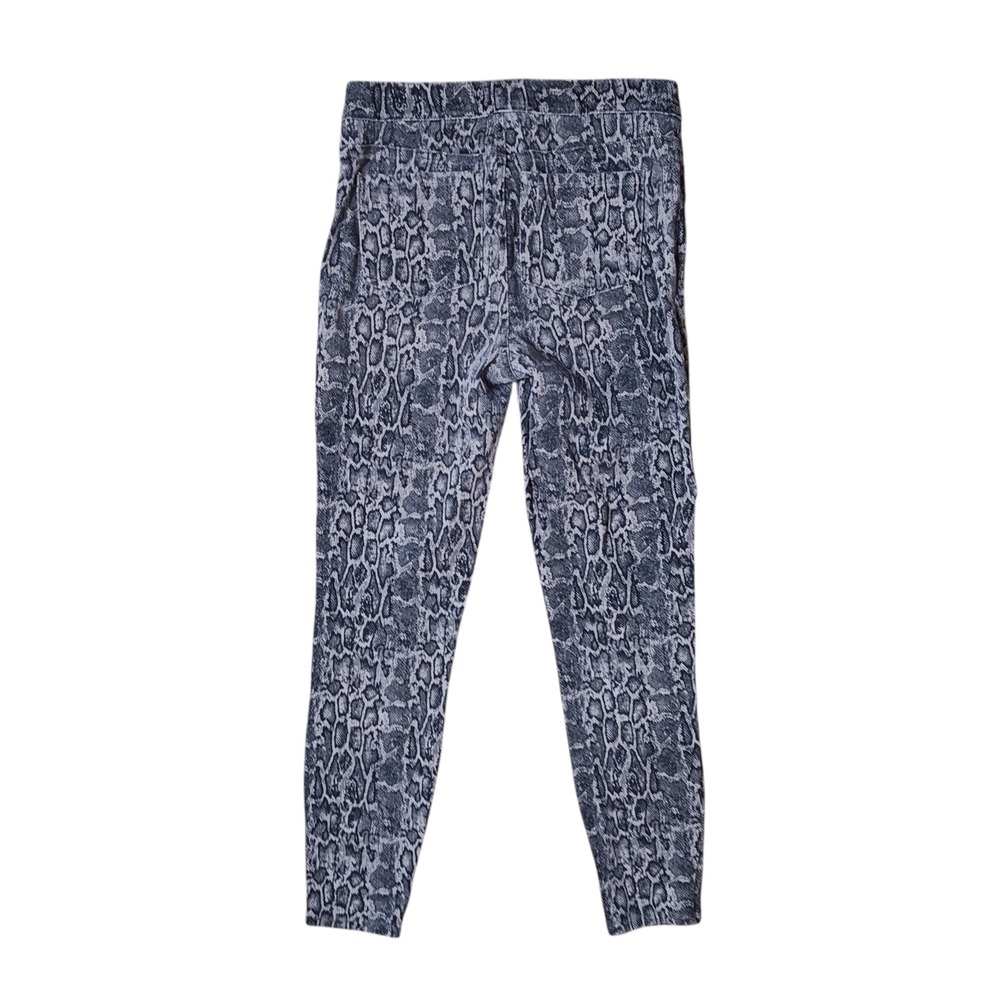 Spanx Grey Snakeskin Faux Denim Ankle Skinny Leggings Medium M Grey Black‎ Print